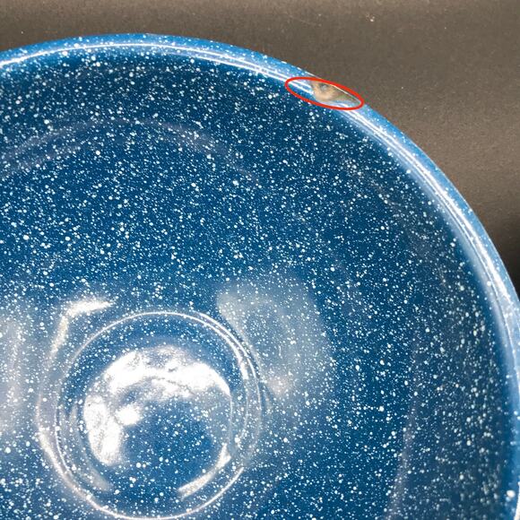 Vintage Blue Speckled Enamelware Camping Set - Pot with Lid Bowls Plates Spoons - Picture 7 of 11